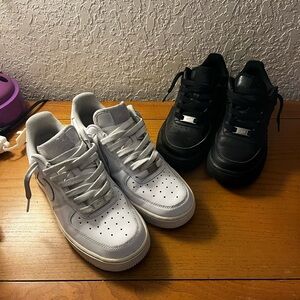 black and white air force 1s